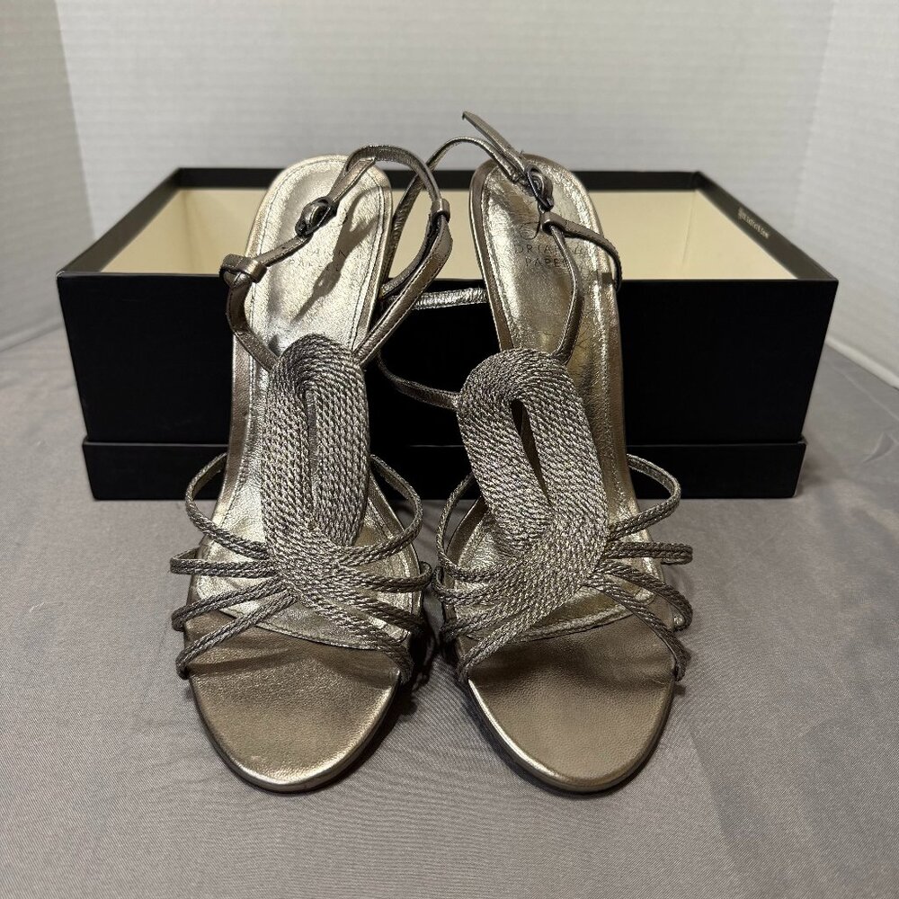 Women's Adrianna Papell Strappy Heels Gunmetal Megan - Size 9.5M
